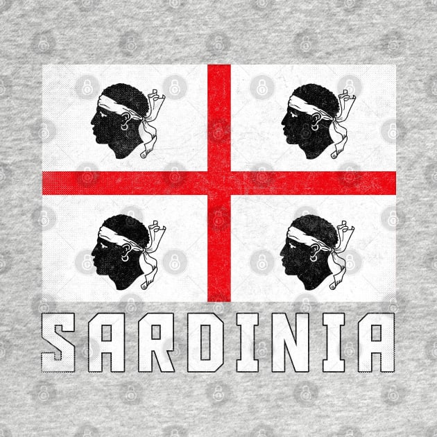 Sardinia Italia Flag / Retro Look Faded Design by DankFutura
